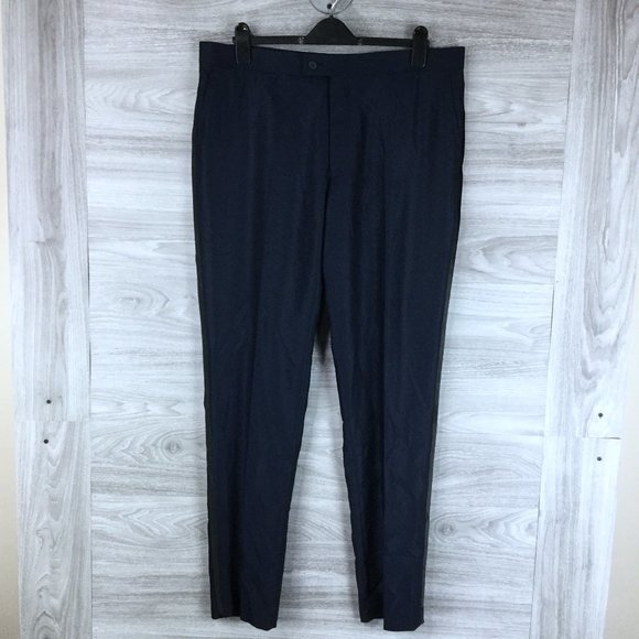 SAVILE ROW CO Navy Slim Fit Suit Pants - Picture 1 of 5